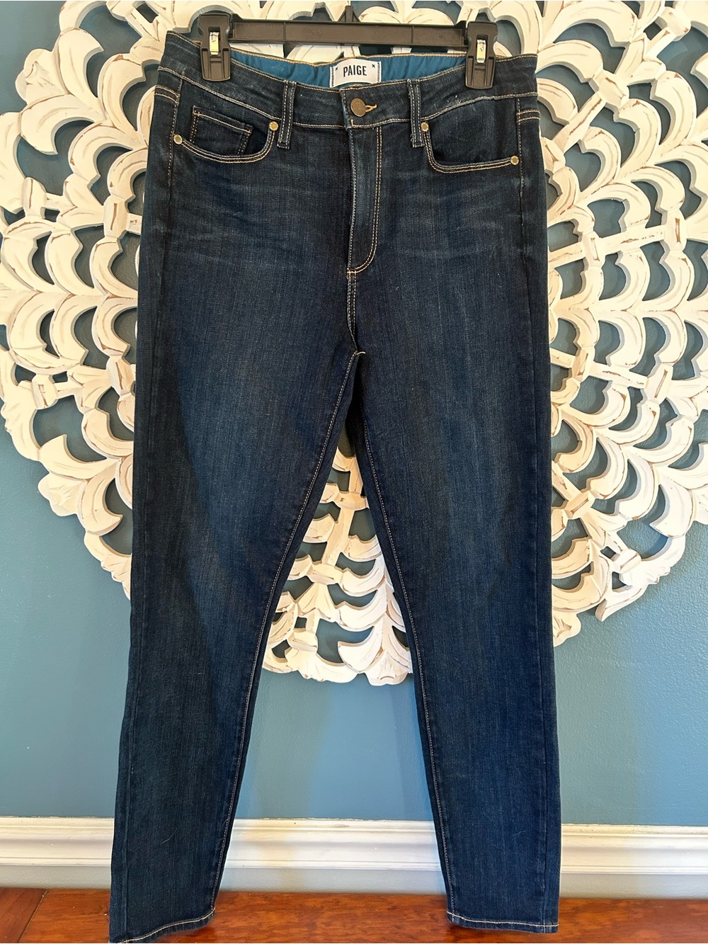PAIGE Dark Blue Skinny Jeans Hoxton Ankle Size 30